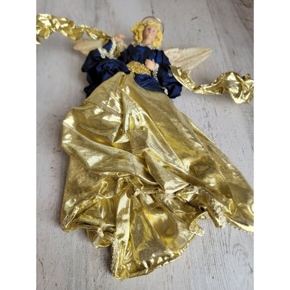 vintage golden angel large ornament Xmas religious - Picture 2 of 10